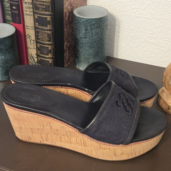 Coach Jaci Cork Wedge Sandal - Picture 1 of 7